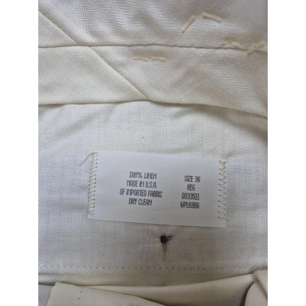 VTG John Alexander Dress Pants Men's 36x36 Beige Linen Pleated Classic NWT USA